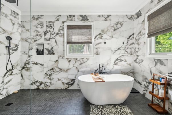 Bathroom, Free Standing Baths, Interior, Marble Walls