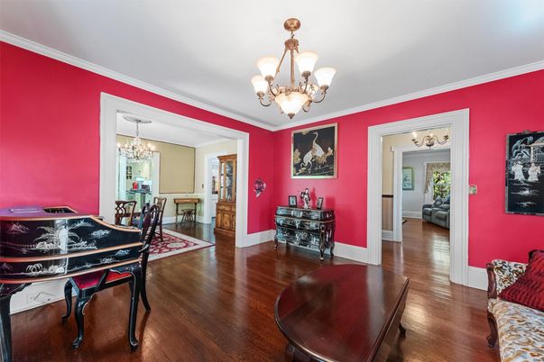 Chandelier, Dining room, Interior, Wood Texture Flooring