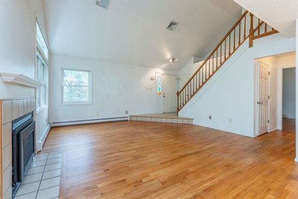 Empty room, Fireplace, Interior, Wood Texture Flooring