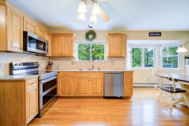 Interior, Kitchen, Stainless Steel Appliances, Wood Texture Flooring