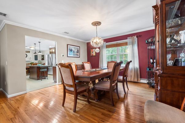 Chandelier, Dining room, Interior, Kitchen, Pendant Lights, Wood Texture Flooring