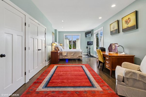 Bedroom, Fitness Equipment, Home Office, Interior, Recessed Lighting, Wood Texture Flooring