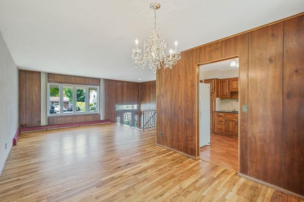 Chandelier, Empty room, Interior, Wood Texture Flooring, Wooden Walls