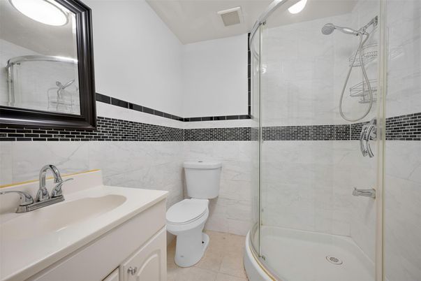 Bathroom, Glass Shower, Interior, Marble Walls
