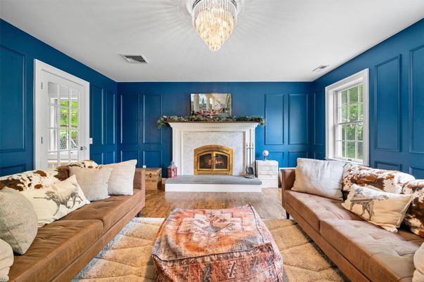 Chandelier, Fireplace, Interior, Living room, Wood Texture Flooring