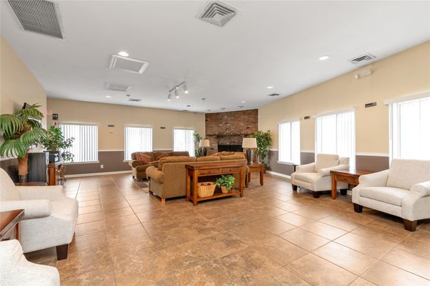 Fireplace, Interior, Living room, Recessed Lighting, Stone Walls
