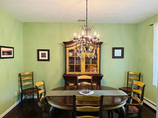 Chandelier, Dining room, Interior, Wood Texture Flooring