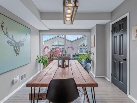 Dining room, Interior, Wood Texture Flooring