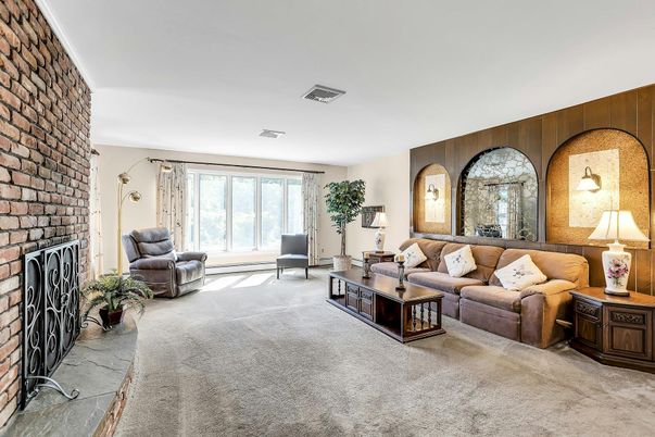 Fireplace, Interior, Living room, Stone Walls