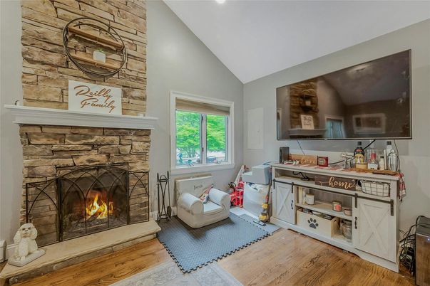 Fireplace, Interior, Stone Walls, Wood Texture Flooring