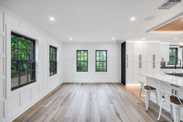 Interior, Kitchen, Recessed Lighting, Wooden Ceilings, Wood Texture Flooring
