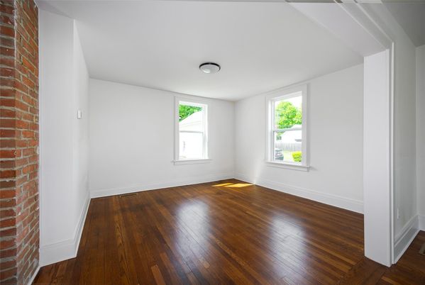 Empty room, Interior, Stone Walls, Wood Texture Flooring