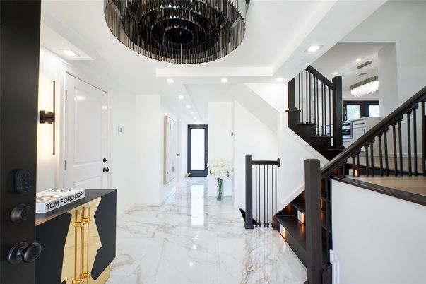 Chandelier, Interior, Marble, Recessed Lighting