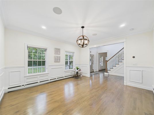 Empty room, Interior, Pendant Lights, Recessed Lighting, Wood Texture Flooring