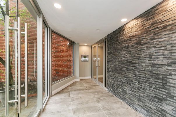Empty room, Interior, Recessed Lighting, Stone Walls