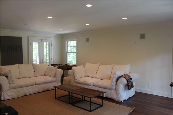 Game Room, Interior, Living room, Recessed Lighting, Wood Texture Flooring