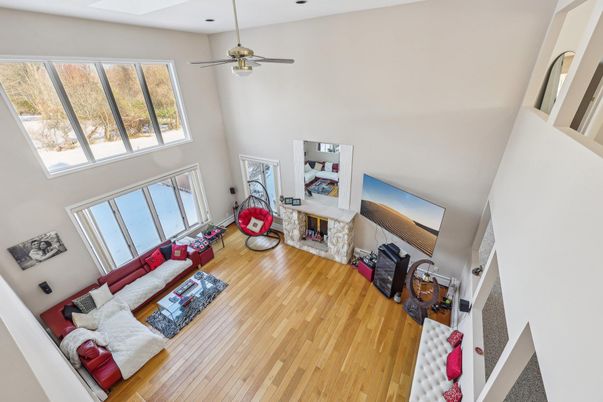 Fireplace, Interior, Living room, Wood Texture Flooring