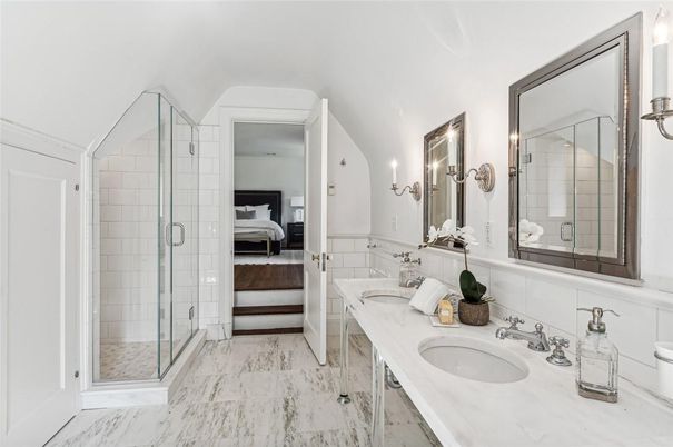 Bathroom, Bedroom, Dual Sink Vanities, Glass Shower, Interior, Marble