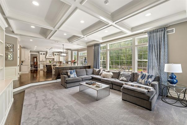 Interior, Kitchen, Living room, Pendant Lights, Recessed Lighting, Wood Texture Flooring