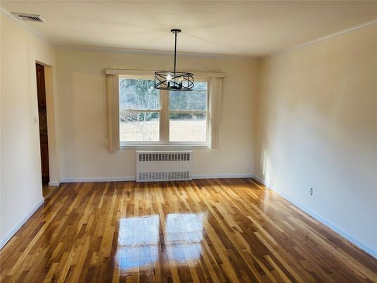 Empty room, Interior, Pendant Lights, Wood Texture Flooring