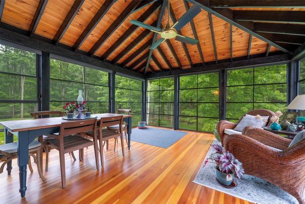 Dining room, Interior, Sun Room, Wooden Beams, Wooden Ceilings, Wood Texture Flooring