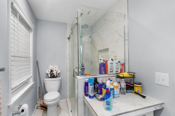 Bathroom, Glass Shower, Interior, Marble Walls