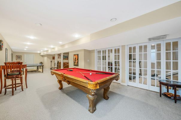 Billiard Table, Game Room, Interior, Recessed Lighting