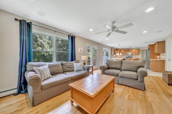 Interior, Kitchen, Living room, Pendant Lights, Recessed Lighting, Stainless Steel Appliances, Wood Texture Flooring