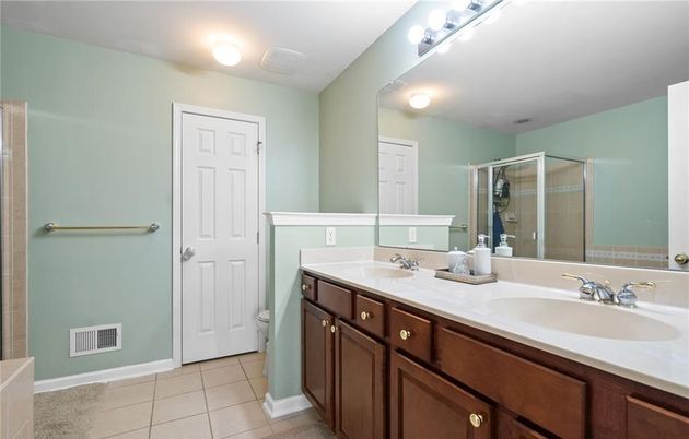 Bathroom, Dual Sink Vanities, Glass Shower, Interior