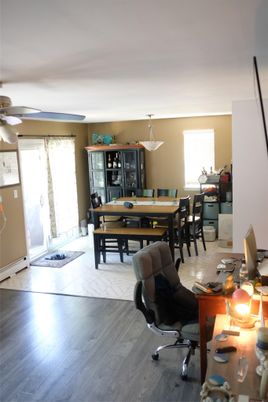 Dining room, Game Room, Interior, Pendant Lights, Wood Texture Flooring