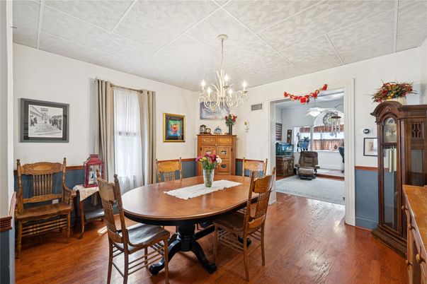 Chandelier, Dining room, Interior, Wood Texture Flooring