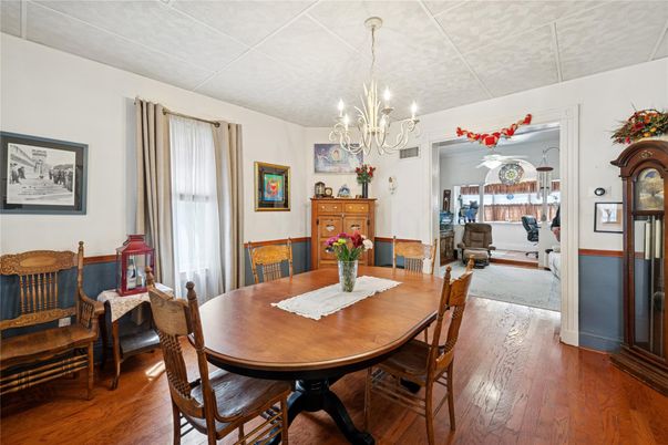 Chandelier, Dining room, Interior, Wood Texture Flooring