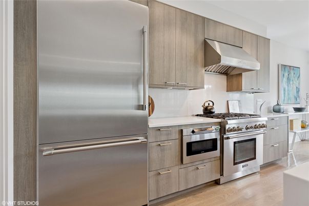 Interior, Kitchen, Stainless Steel Appliances, Wood Texture Flooring