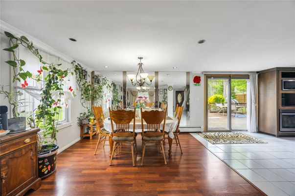 Chandelier, Dining room, Interior, Recessed Lighting, Wood Texture Flooring