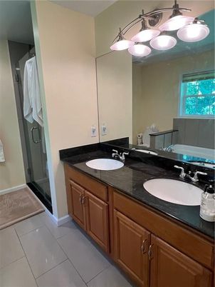 Bathroom, Dual Sink Vanities, Glass Shower, Interior