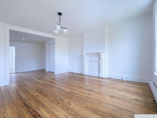 Empty room, Interior, Pendant Lights, Wood Texture Flooring