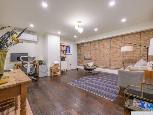 Interior, Recessed Lighting, Stone Walls, Wood Texture Flooring