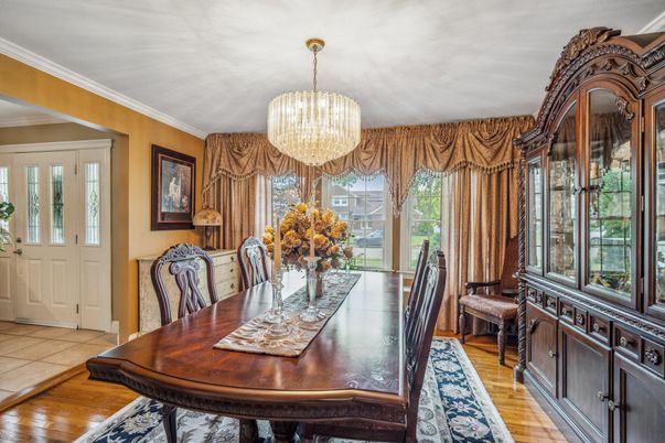 Chandelier, Dining room, Interior, Wood Texture Flooring