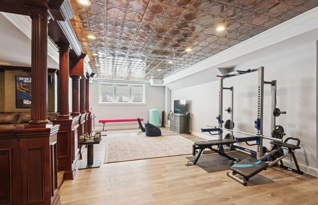Fitness Equipment, Interior, Wood Texture Flooring