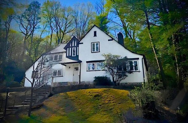 Backyard, Exterior, Facade, Tudor Revival