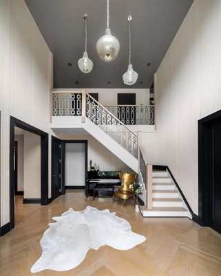 Interior, Pendant Lights, Wood Texture Flooring