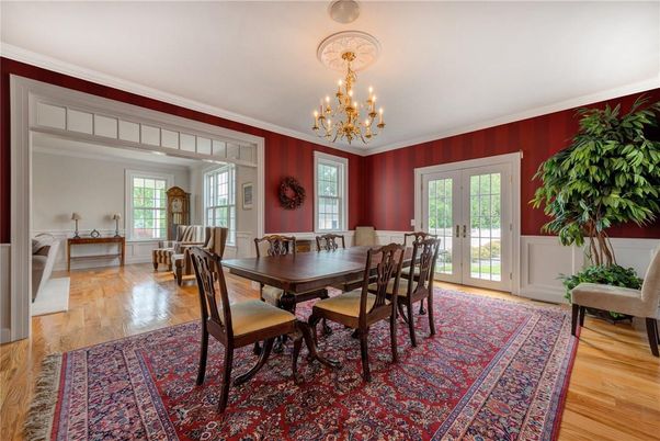 Chandelier, Dining room, Interior, Wood Texture Flooring