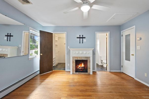 Empty room, Fireplace, Interior, Wood Texture Flooring