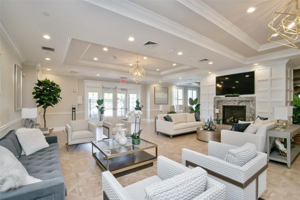 Chandelier, Fireplace, Interior, Living room, Pendant Lights, Recessed Lighting, Wood Texture Flooring