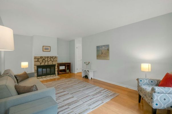 Bedroom, Fireplace, Interior, Wood Texture Flooring