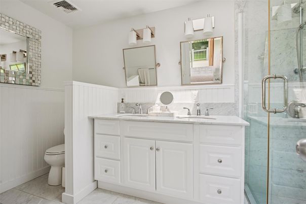Bathroom, Dual Sink Vanities, Glass Shower, Interior