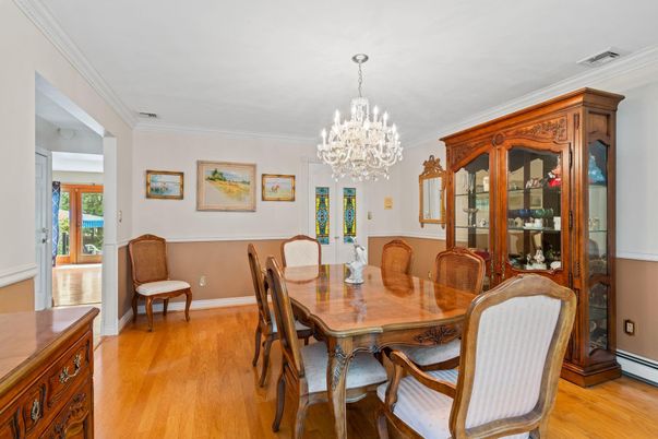 Chandelier, Dining room, Interior, Wood Texture Flooring