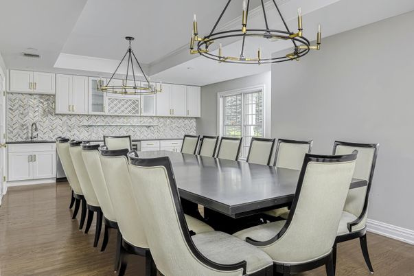 Chandelier, Dining room, Interior, Kitchen, Pendant Lights, Wood Texture Flooring