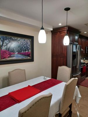 Dining room, Interior, Kitchen, Pendant Lights, Recessed Lighting