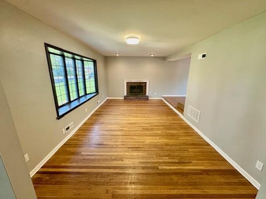 Empty room, Fireplace, Interior, Wood Texture Flooring